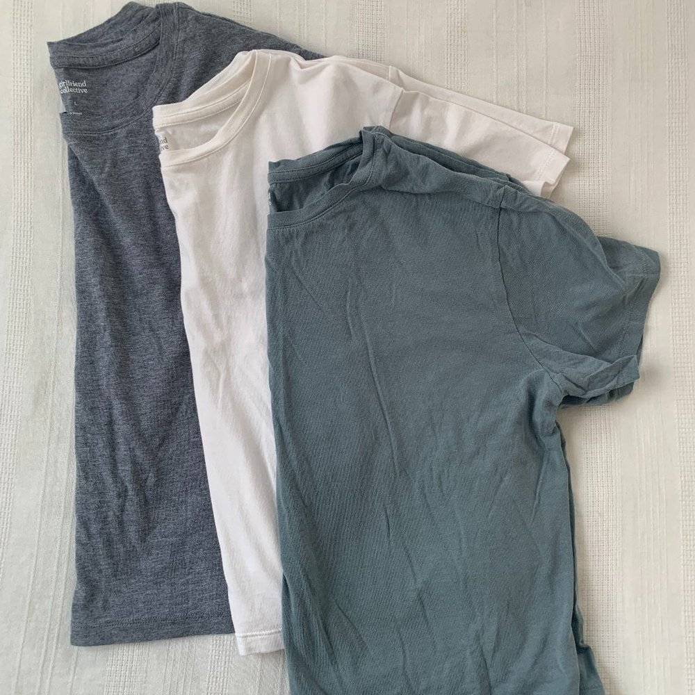 Set of Three Girlfriend Collective Cropped Tees